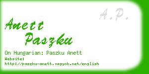 anett paszku business card